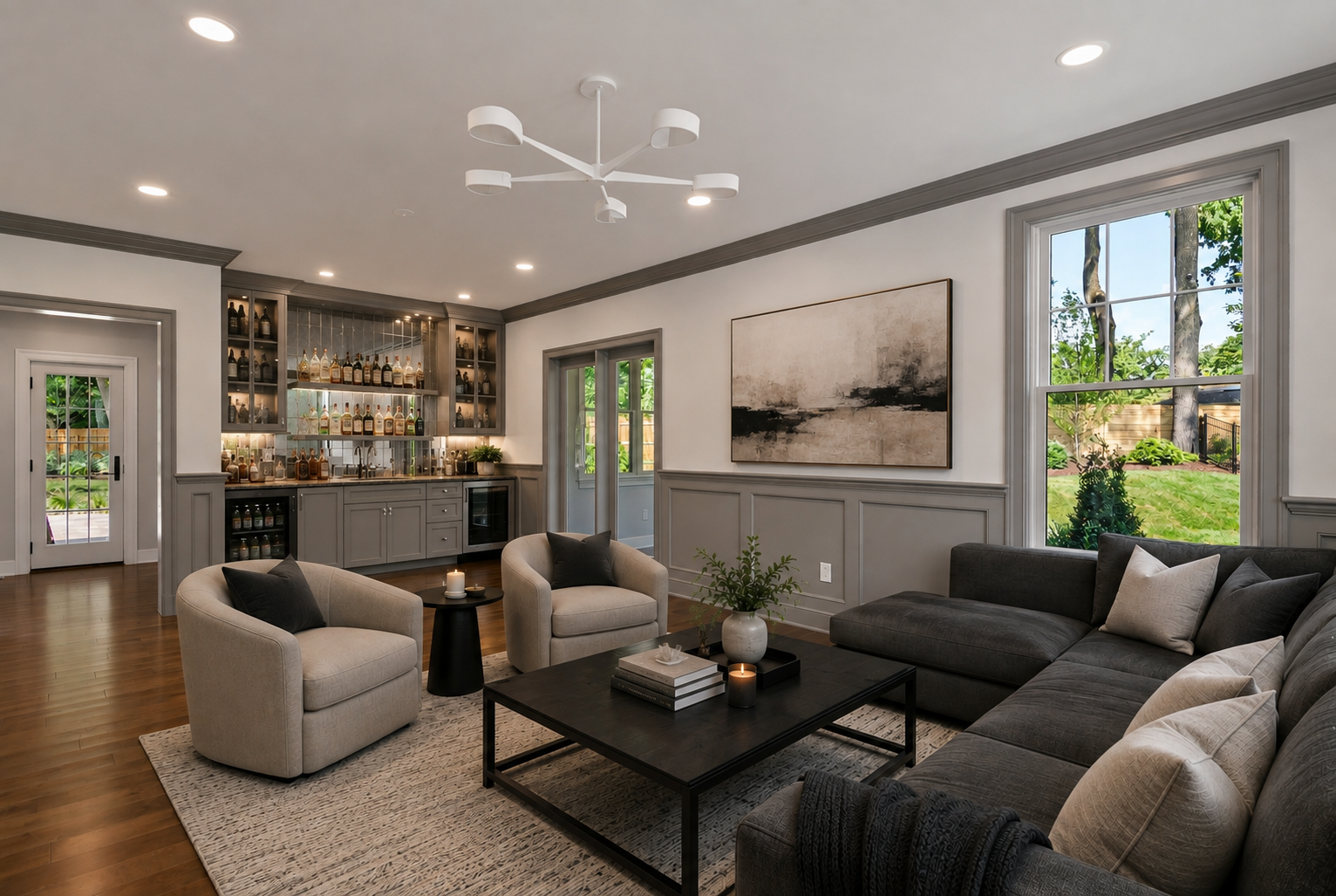 interior living room wet bar