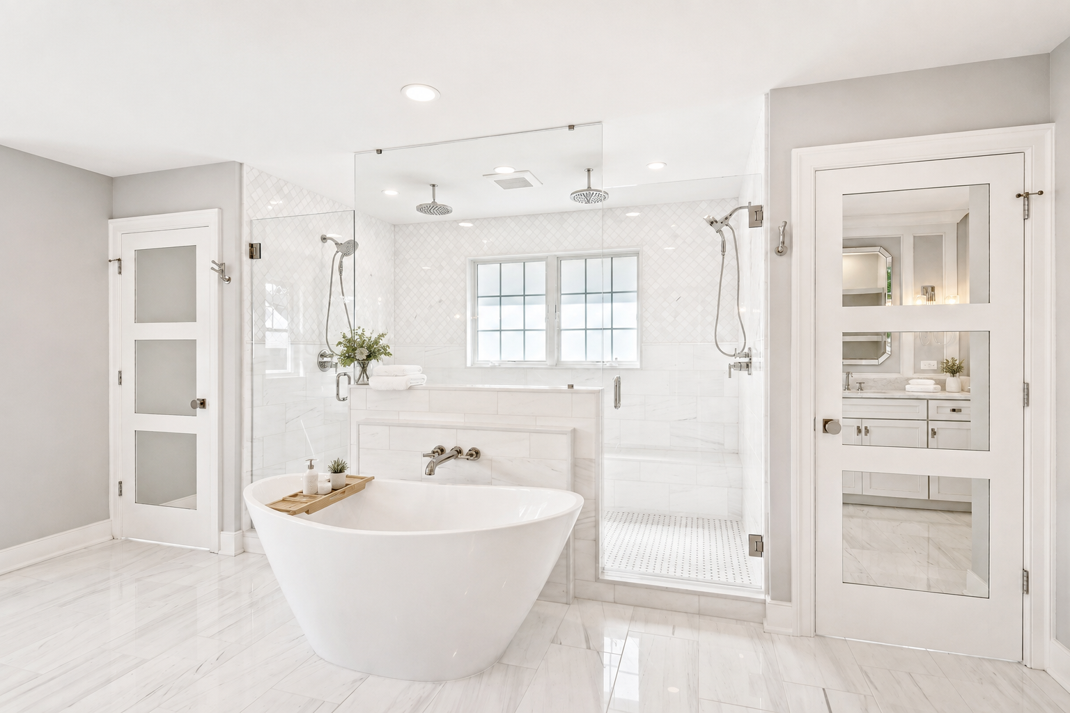 interior primary bathroom tub shower